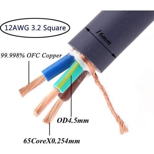 Hifi power cable Pure copper power wire cable for DIY audiophile amplifier CD Player Power cable per meter Bulk power wire