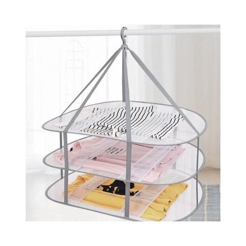 Drying Clothes Basket Underwear Sweater Bra Storage Hanger Folding Mesh Bag Hanger Home Single Double Layers Laundry Hamper
