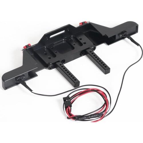 2021 New Metal Front Bumper Winch Mount with LED Light for 1/10 RC Crawler Axial SCX10 Traxxas TRX4 Defender D90 Upgrades