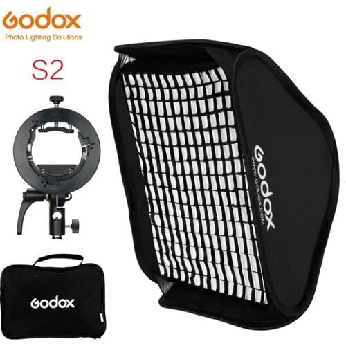 Godox S2 Speedlite Bracket Honeycomb Grid Softbox S-Type Bowens Flash Holder Mount fr Godox V1 V860II AD200 AD400PRO TT600 TT685