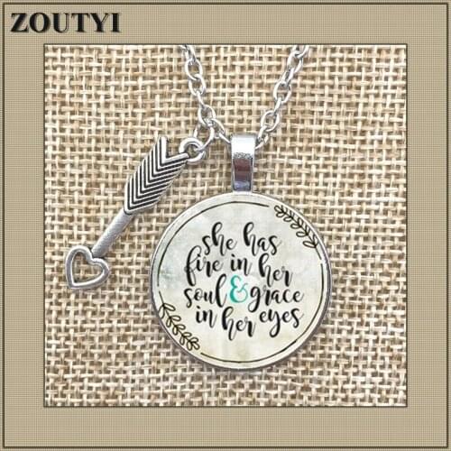 Hot-selling her soul and grace have her EYES CHARM pendant, inspirational charm necklace, a gift for her