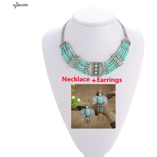 Chunky Statement Necklace Bib Vintage Choker Necklaces Boho Beaded Ethnic Necklace Max Collier Plastron Bohemian Jewelry