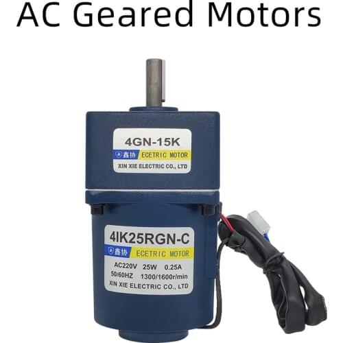 AC gear motor 220V Adjustable Speed Forward and Reverse Single-phase Gear Motor low Speed high Torque 25W With controller