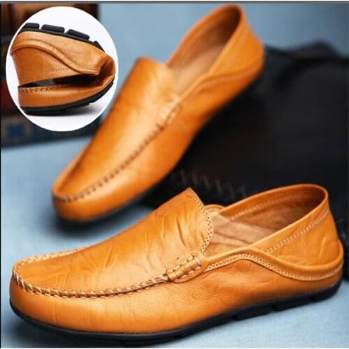 Big Size 38-48 Men Casual Shoes Fashion Leather Shoes for Men Summer Mens Flat Shoes Dropshipping