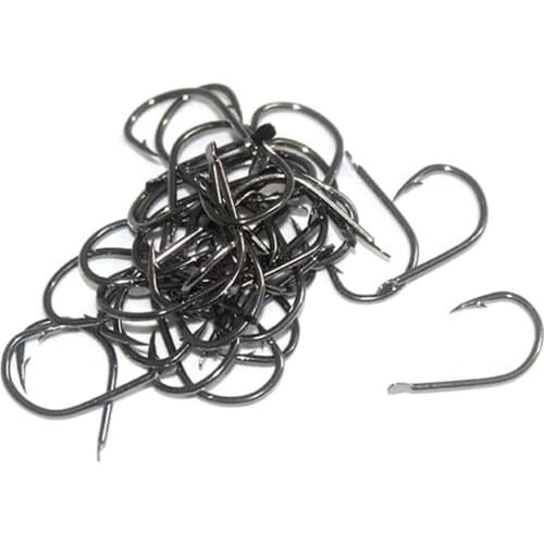 500Pcs/Set Strong Carbon Steel Saltwater Freshwater Fishing Circle Jig Hooks Set With Ring With Iseini Black Sea Fishing Hook