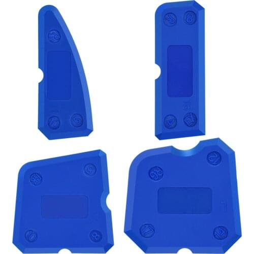 4 piece caulking tool set silicone sealant scraper grouting finishing tool kitchen bathroom floor sealant sealing blue