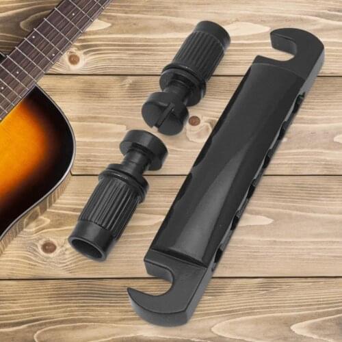 Electric guitar Lower bridge lower string plate Electric guitar back string bridge Rear bridge bridge with column chrome