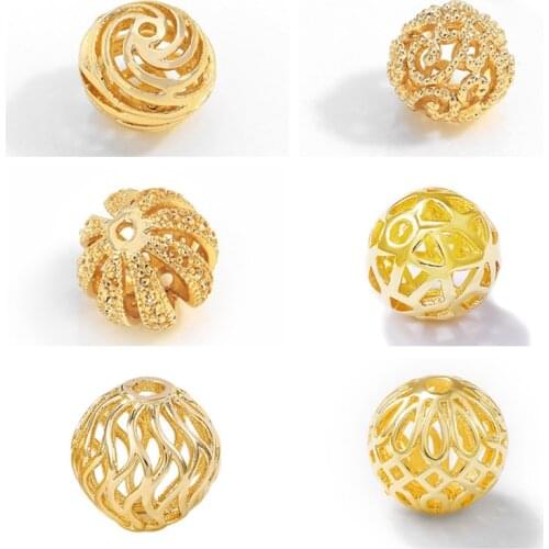 New Fashion Creative Jewelry Accessories Metal Hollowing DIY Necklace Bracelet Earrings Loose Beads Handmade Various Styles