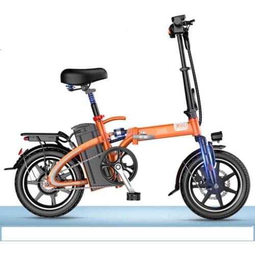 New Folding 14-inch Wear-resistant Two-wheeled Adult Male And Female Lithium Battery Assists Driving Mini Electric Bike