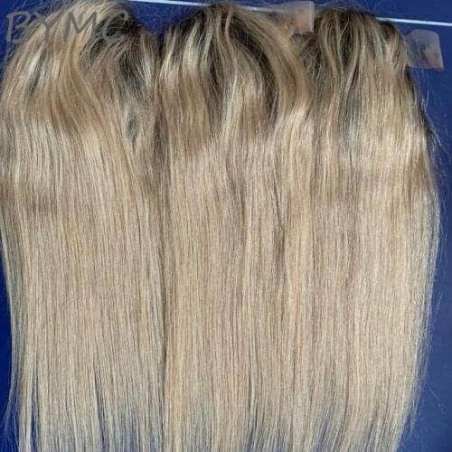 8-20 Inches Human Hair Topper Toupee For Women Natural Ombre Color Hair Pieces With Clip-in Remy Human Hair pieces For Loss Hair