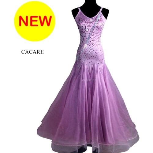 Ballroom Dance Competition Dresses Women Waltz Dress Standard Dancing Wear Costume Customize D0243 Big Sheer Hem Backless