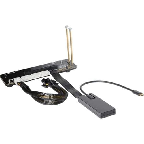 R43SG M.2 Key M NVMe Laptop External Graphics Card Stand Bracket with PCIe 3.0 X4 Riser Extender Cable 25cm 32Gbs