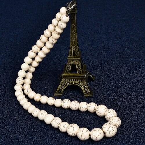 Reasonable fringe splicing Synthetic White Howlite Stone and 8-14mm Necklace For your Wife Girlfriend 18inch H121