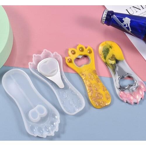 DIY Cat Paw Shaped Bottle Opener Silicone Molds 3D Innovative Handmade Crafts Cute Bottle Opener Casting Mould