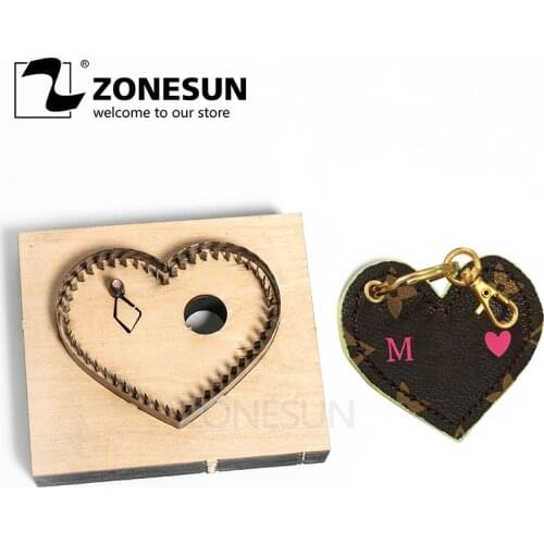 ZONESUN Heart-shape Cutting Die Bag Accessory Decoration Punching Tool Key Fob Die Punch Machine DIY Craft Cutter Knives Mould