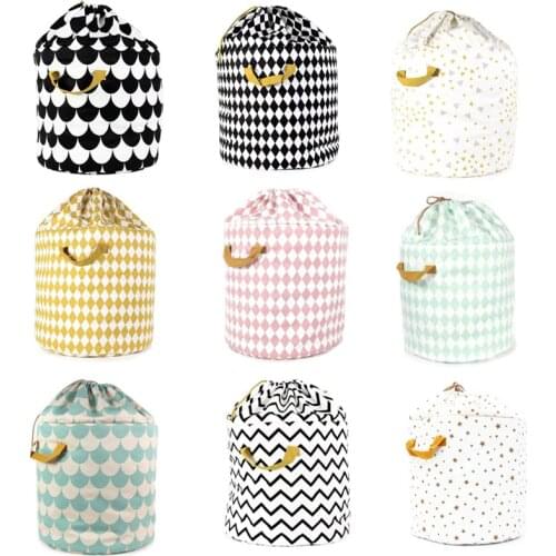 Baby Children Toys Clothes Storage Bag Cotton Drawstring Diaper Storage Bag Organizer Laundry Basket Portable Kids Storage Bag
