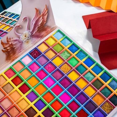 99 Color Eye Shadow Pearlescent Matte Glitter Powder Sequins Eyeshadow Long Lasting Palette Cosmetic Makeup TSLM1