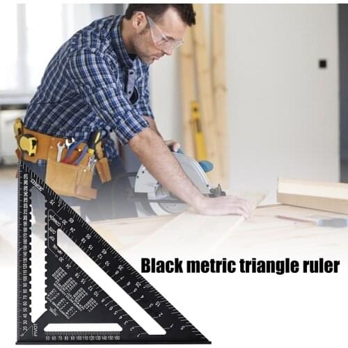 Aluminum Alloy Angle Triangle Ruler Protractor Woodwork Speed Metric Square Measuring Ruler For Building Framing Tools Gauges