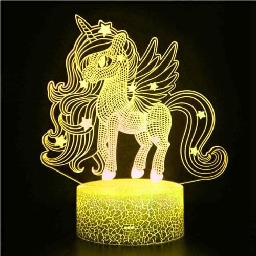 Usb Lamp Unicorn Baby Night Light Color Changing Battery 3DNightlight for Kids Child Girl Bedroom Decor Unicorn Night Lamp Gift