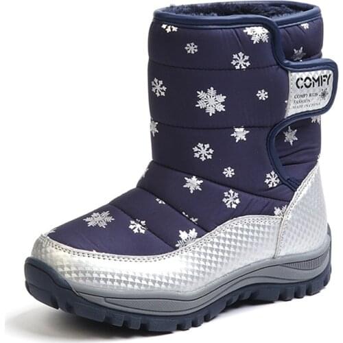 High Top Kids Snow Boot Warm Plush Winter Boots Children Boy Girl Non-Slip Sport Shoes Fashion Outdoor Walking Shoes for Camping