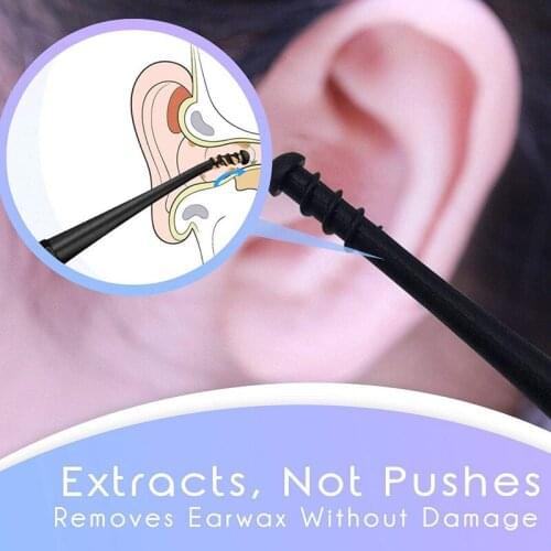 High Quality 3 Pcs Micro-Bristle Reusable Ear Cleaning Tool Ear Wax Removal Tool Ear Pick Removal Ear Cleansing Tool