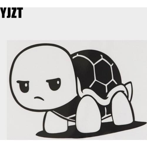 YJZT 13.9CM×10.2CM Amusing Marine Animal Black/Silver Decal Hawaiian Turtle Vinyl Car Sticker 18A-0209