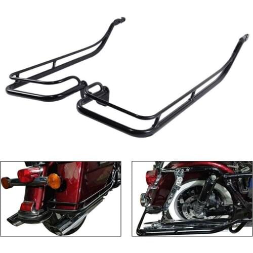 Motorcycle Rear Saddlebag Guards Twin Rail Support For Harley Touring Models Street Road Electra Glide Road King 2009-2013 2010