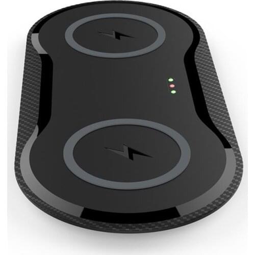 1pc 2 In 1 10W Dual Seat Qi Wireless Charger Double Fast Charging Pad for Smartphone