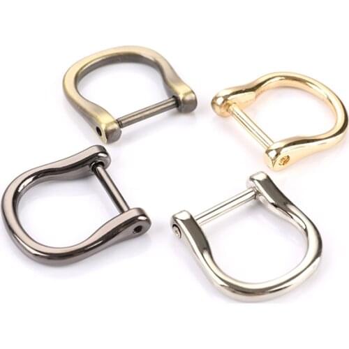 1pcs Strap Belt Handle Shoulder Webbing Metal Detachable Removable Open Screw D Ring Buckle Shackle Clasp Leather Craft Bag