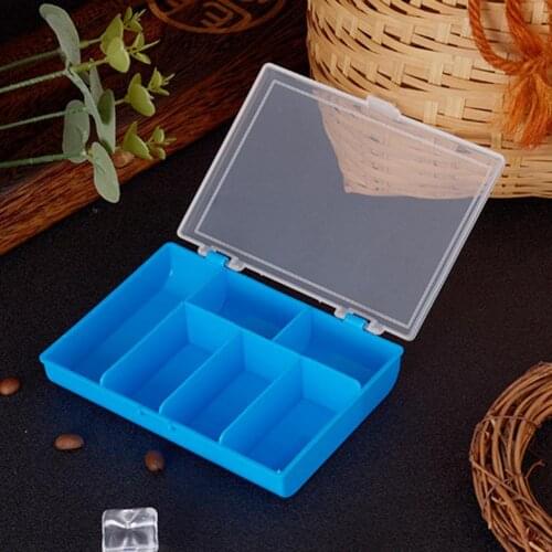 10Pcs/Set Fishing Storage Box 6 Grids Dual Sides ABS Transparent Double Hook Fishing Bait Storage Box Fishing Box Organizer