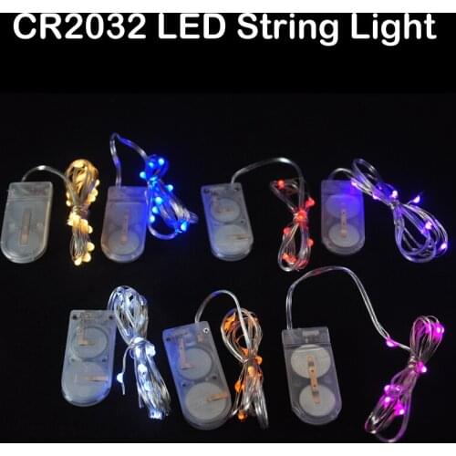 10pcs/lot CR2032 Battery Operated 2M 20 Micro LED String Lights Copper Wire Fairy Light For Christmas Xmas Party Wedding Decor