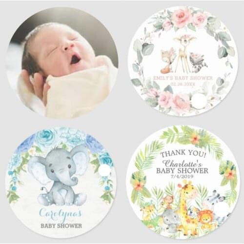 100 Personalized Christening Baby Shower Sticker Party Decoration Gender Reveal First Communion Boy Girl Baptism Packing Lables