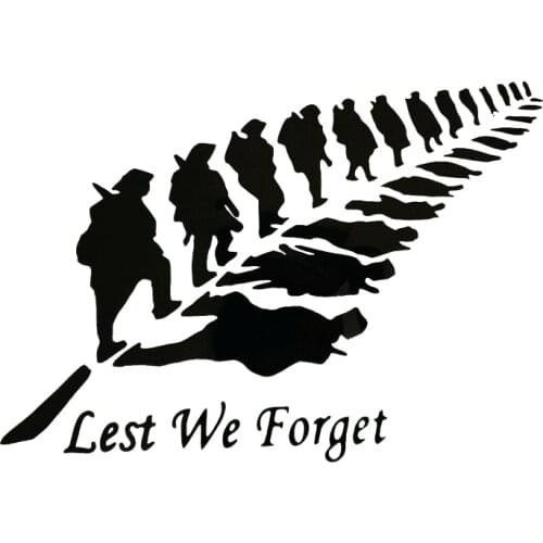 17*12.4cm Lest we Forget feather Car Van Vinyl Sticker Decal Graphic Window JDM Drift car stickers and decals