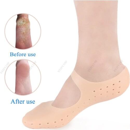 2Pcs=1Pair Silicone Insole Moisturizing Sock Heels Protector Anti Crack Foot Spa Socks Gel Shoes Insoles Feet Care Pedicure Sock