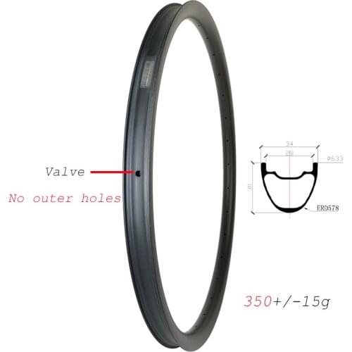 29er 350g TAPELESS MTB XC 34mm wide carbon rims disc clincher tubeless 30mm deep 24H 28H 32H 36H 29inch mountain bicycle wheels