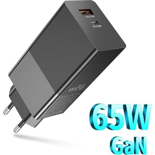 65W GaN USB C Charger Quick Charge3.0 QC3.0 Type C PD Fast USB Charger For Macbook Pro iPad iPhone Xiaomi Laptop Tablet Charger