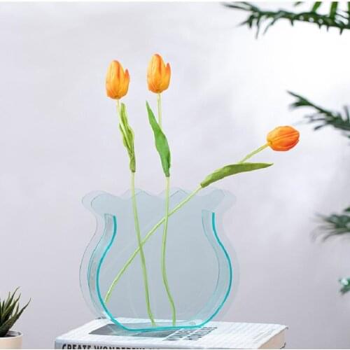 Acrylic Ins Vase Dried Flower Flower Decoration Ornaments Hydroponic Flower Small Fish Tank Creative Simplicity