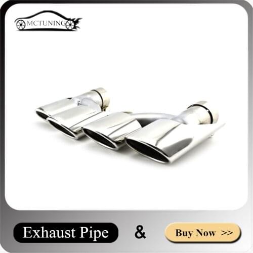 Car Accessories Parts Exhaust System For M-ercedes B-enz W164 ML300 ML350 ML500 H Model Silver Stainless Rear End Muffler Tip