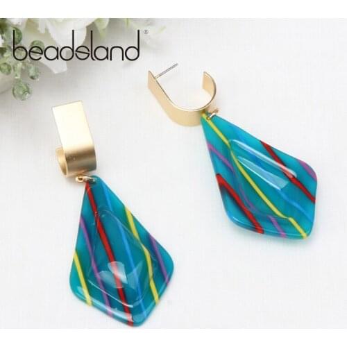 Beadsland Acetic Acrylic Drop Earrings Stereoscopic Protrusion Design Fashion Ethnic For Women Girls Dancing Party Gift 40015