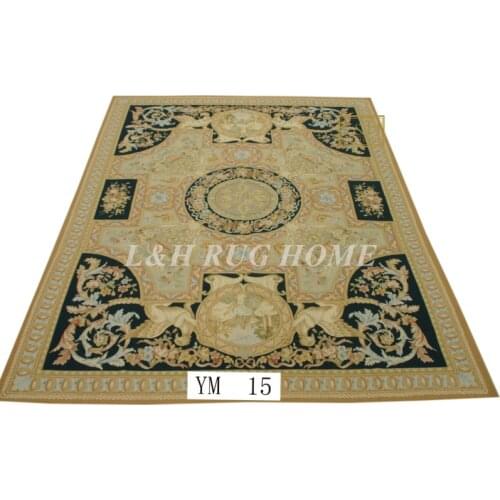 Free shipping 9'x12' Aubusson rugs woolen carpets red design, French Aubusson Carpet, handwoven carpet