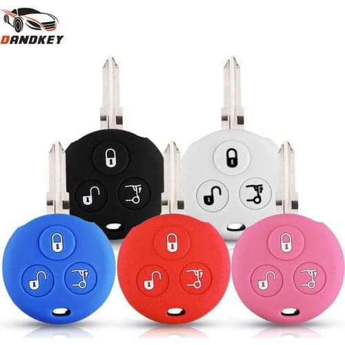 Dandkey Silicone Car Key Set Cover Case Shell Skin For Benz Smart City Fortwo Roadster 3 Buttons Car Styling Accessories Key