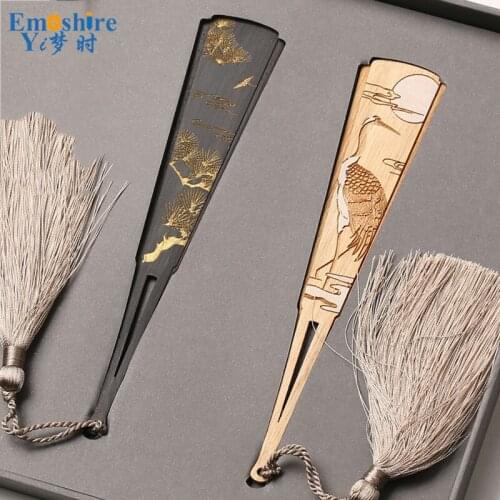 Wooden Crafts Gift Box Business Redwood Bookmark and Calligraphy Chinese Style Creative Streamers Gift Custom Bookmarks M025