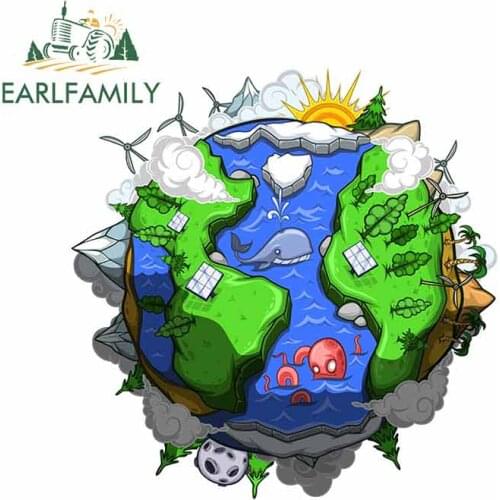 EARLFAMILY 13cm X 12.7cm for Earth Home Car Truck Decal DIY Occlusion Scratch Waterproof 3D Custom Printing Graffiti Stickers