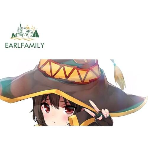 EARLFAMILY 13cm x 5.8cm for Konosuba Megumin Vinyl Waterproof Decal Personality RV JDM Assessoires Custom Printing Car Stickers