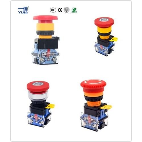 Emergency Stop Mushroom Cap Push Button Switch 1NO1NC Silver Contact 22mm LA38-11ZS /STOP