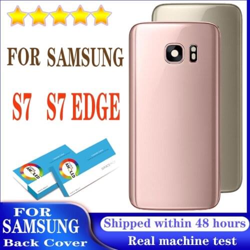 For Samsung Galaxy S7 Edge G935 S7 G930 Battery Back Cover Door Housing Replacement Repair Parts + ear Camera Glass Lens Frame