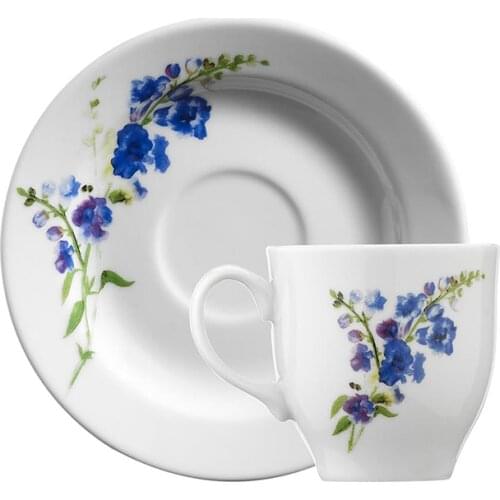 Kutahya Porcelain Jasmine 10886 Pattern 6 Person Coffee Cup Set Turkish Coffee Espresso Made in Turkey %100 Original