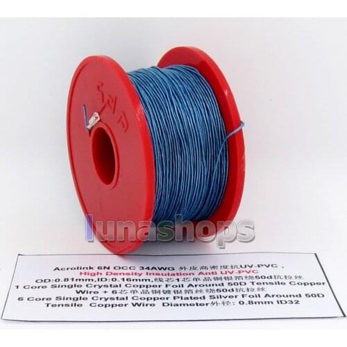 LN005739 100m Acrolink OCC 34AWG UV-PVC 1 core single Crystal copper Foil Around 50d OD 0.8mm DIY cable ID32