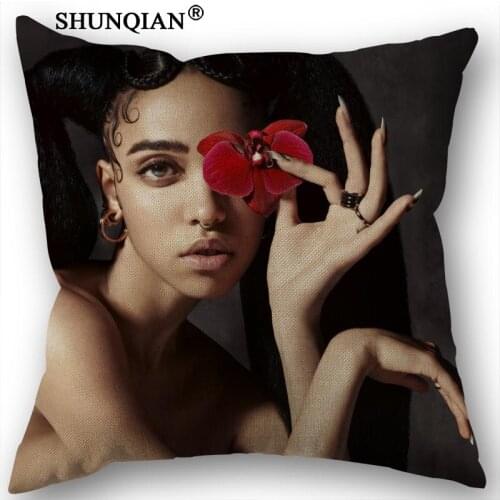 Linen Cotton Pillowcase FKA Twigs Pillow Cover Home Textiles Decorative Pillowcase Customize Gift 45x45cm one side