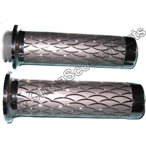 Mini Moto TWIST THROTTLE HANDLE GRIPS SET Pocket Bike ATV Quad Dirt Pit Bike Go Kart Buggy silver